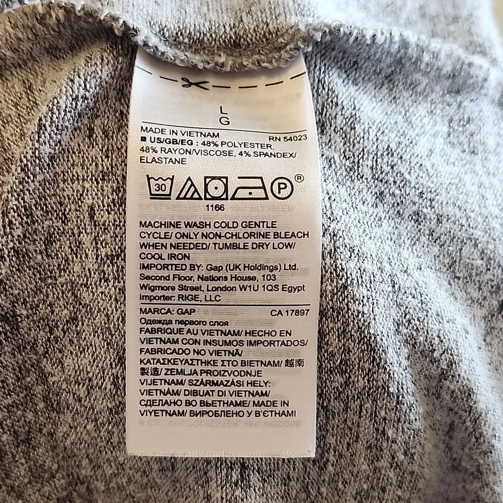 Gap Women Gray & White Speckled Drop Shoulder Lightweight Long Sleeve Sweater